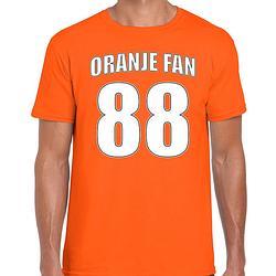 Foto van Oranje fan shirt / kleding oranje fan nummer 88 voor ek/ wk voor heren xl - feestshirts