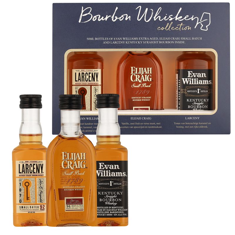 Foto van Heaven hill miniature bourbon whiskey collection set whisky