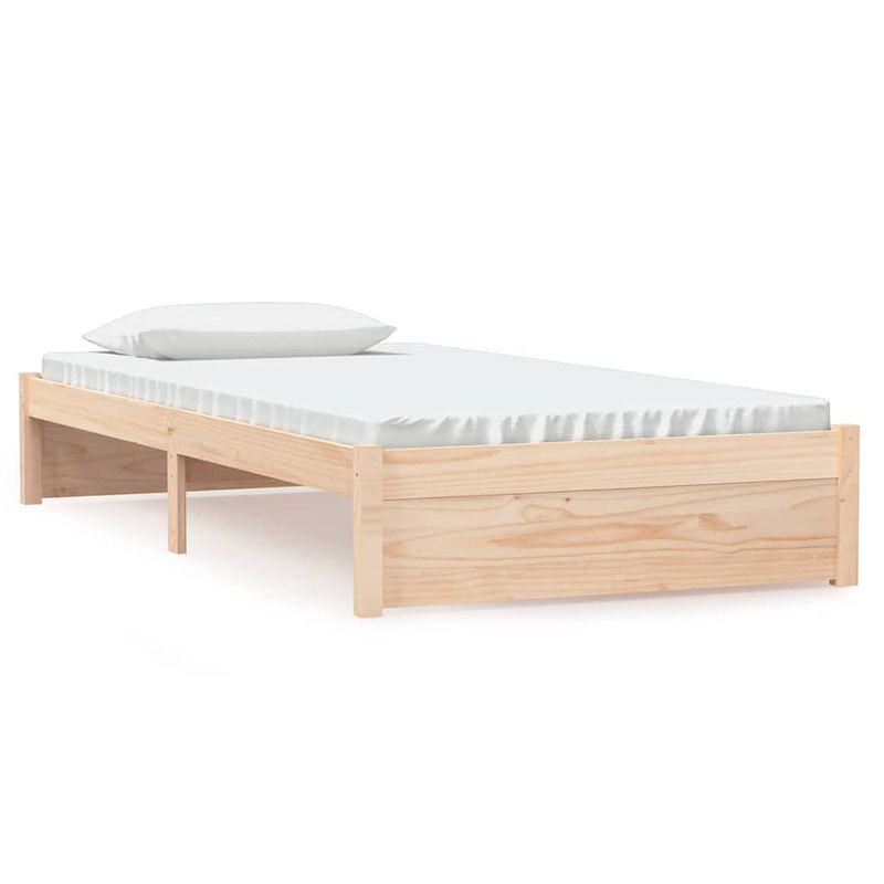 Foto van The living store houten bedframe - modern - eenpersoonsbed 100x200 cm - massief grenenhout