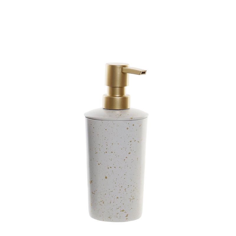 Foto van Casa di elturo zeep pompje/dispenser white spots - wit/goud