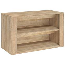 Foto van Vidaxl schoenenrek 75x35x45 cm bewerkt hout sonoma eikenkleurig