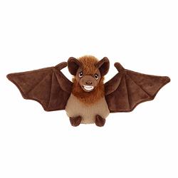 Foto van Keel toys pluche vleermuis knuffeldier - bruin - vliegend - 15 cm - knuffeldier