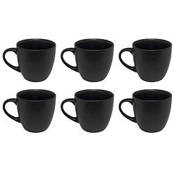 Foto van Otix koffiekopjes - set van 6 - zwart - mat - 240ml