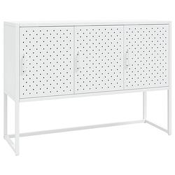 Foto van Vidaxl dressoir 105x35x75 cm staal wit