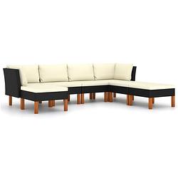 Foto van Vidaxl 7-delige loungeset met kussens poly rattan zwart