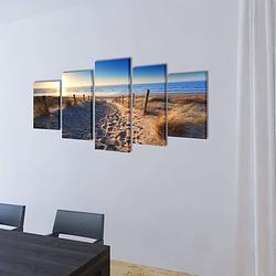 Foto van The living store 5-panelen canvas muurdruk set - 200 x 100 cm - houtkader + waterdicht doek