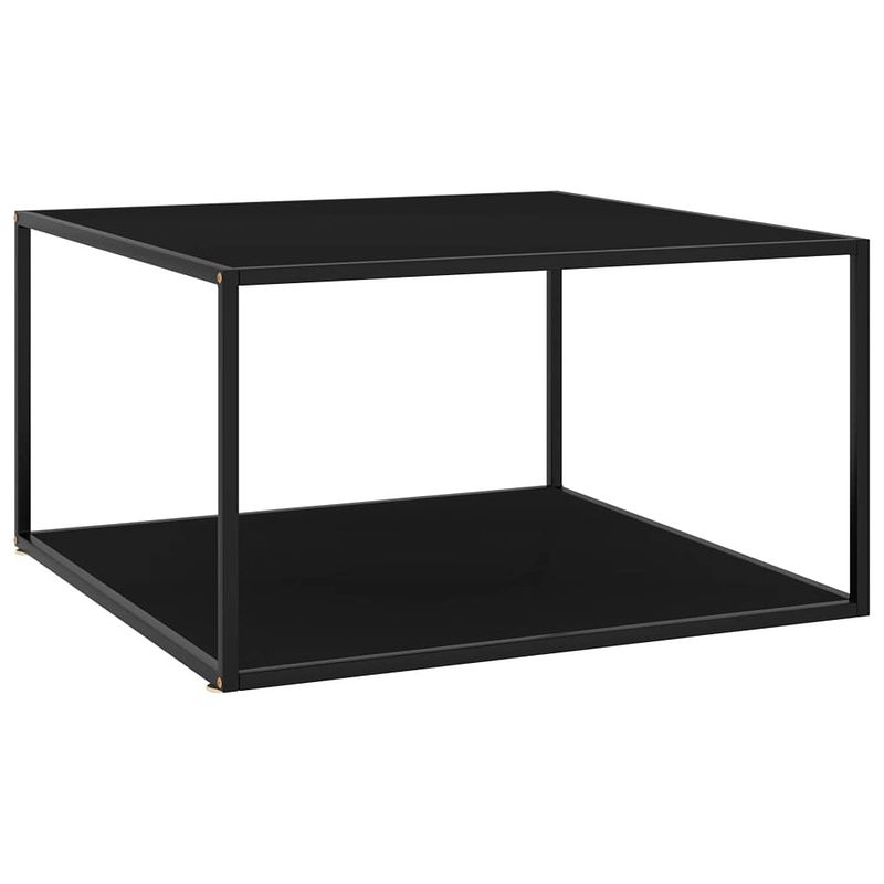 Foto van Vidaxl salontafel met zwart glas 90x90x50 cm zwart