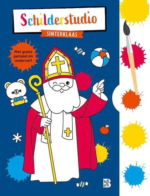 Foto van Kleurboek met verfpalet en penseel sinterklaas - paperback (9789403229782)