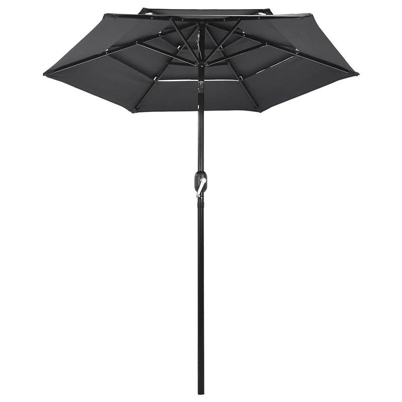 Foto van The living store parasol 3-laags - uv-beschermend - polyester/aluminium - 200 x 228 cm - antraciet