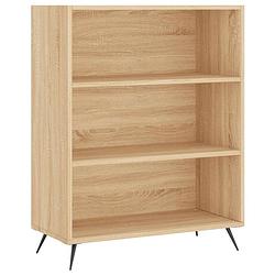 Foto van The living store boekenkast - hout/metaal - 69.5 x 32.5 x 90 cm - sonoma eiken