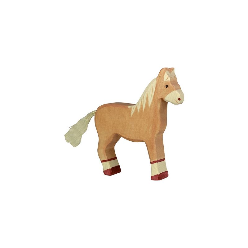 Foto van Holztiger horse, standing, light brown