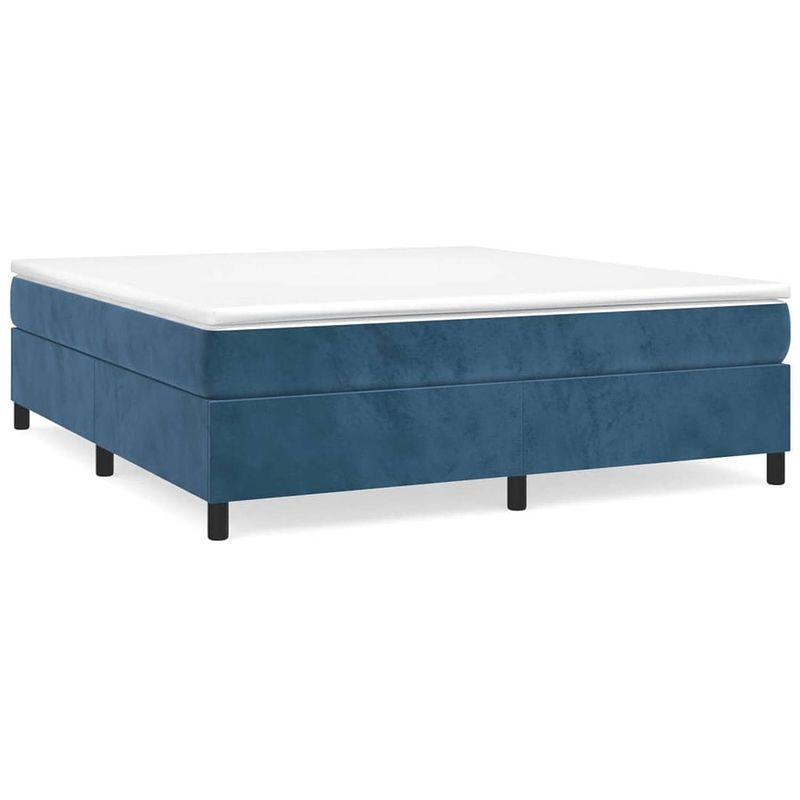 Foto van Vidaxl boxspringframe fluweel donkerblauw 200x200 cm