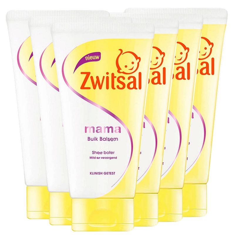 Foto van Zwitsal - mama - buik balsem - 6 x 150ml - voordeelverpakking