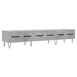 Foto van The living store tv-meubel - betongrijs - 150 x 36 x 30 cm - 3 lades - bewerkt hout en ijzer