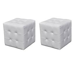 Foto van Vidaxl krukken 2 st kubusvormig wit