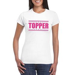 Foto van Toppers topper t-shirt wit met roze bedrukking dames l - feestshirts