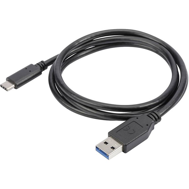 Foto van Digitus usb-kabel usb 3.2 gen1 (usb 3.0 / usb 3.1 gen1) usb-c stekker, usb-a stekker 1.00 m zwart afgeschermd, afgeschermd (dubbel) ak-990960-010-s