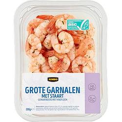 Foto van Jumbo grote garnalen met staart 200g