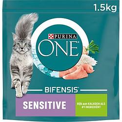 Foto van Purina® one sensitive rijk aan kalkoen kattenvoer 1, 5kg bij jumbo