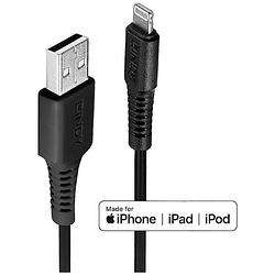 Foto van Lindy usb-kabel usb 2.0 apple lightning stekker, usb-a stekker 2 m zwart 31321