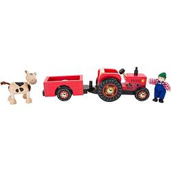 Foto van Small foot tractor met trailer hout 4-delig