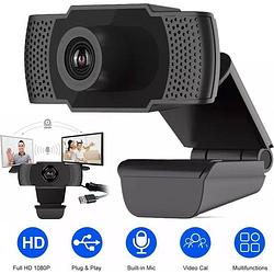 Foto van Webcam full hd webcam 1080p plug and play microfoon usb 2.0 laptop camera webcam voor pc webcam cover