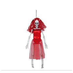 Foto van Fiestas horror/halloween decoratie skelet/geraamte pop - duivel vrouw - 40 cm - halloween poppen
