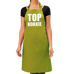 Foto van Bbq schort top kokkie lime groen voor dames - feestschorten