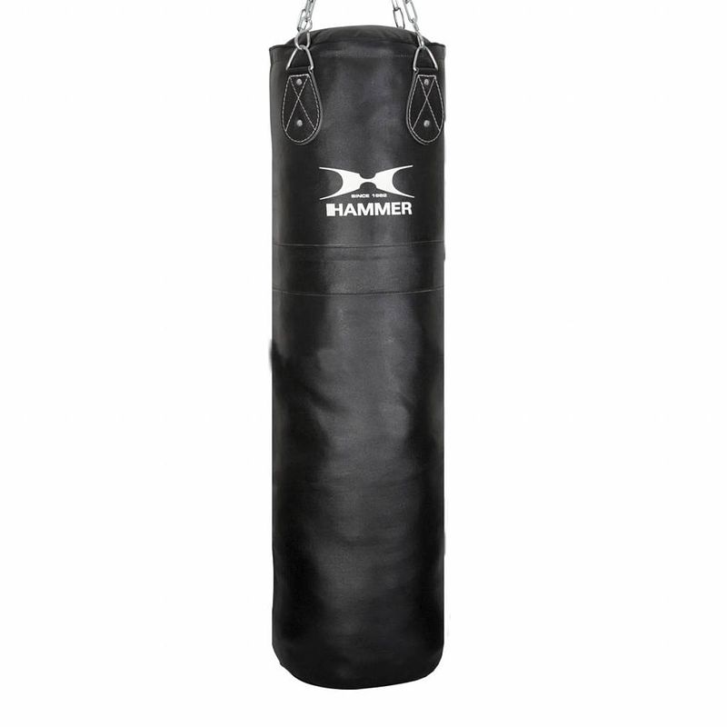 Foto van Hammer boxing bokszak premium - leder - 150x35 cm - leer