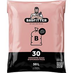 Foto van Bagfitter roze b 50l vuilniszak met trekband van 100% gerecycled plastic - 75cm x 61cm - 30 stuks - 50 liter -