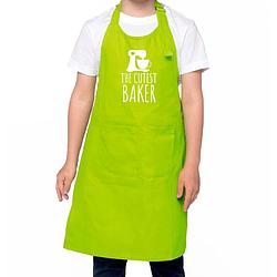 Foto van The cutest baker keukenschort/ kinder bakschort groen voor jongens en meisjes - bakken met kinderen - feestschorten