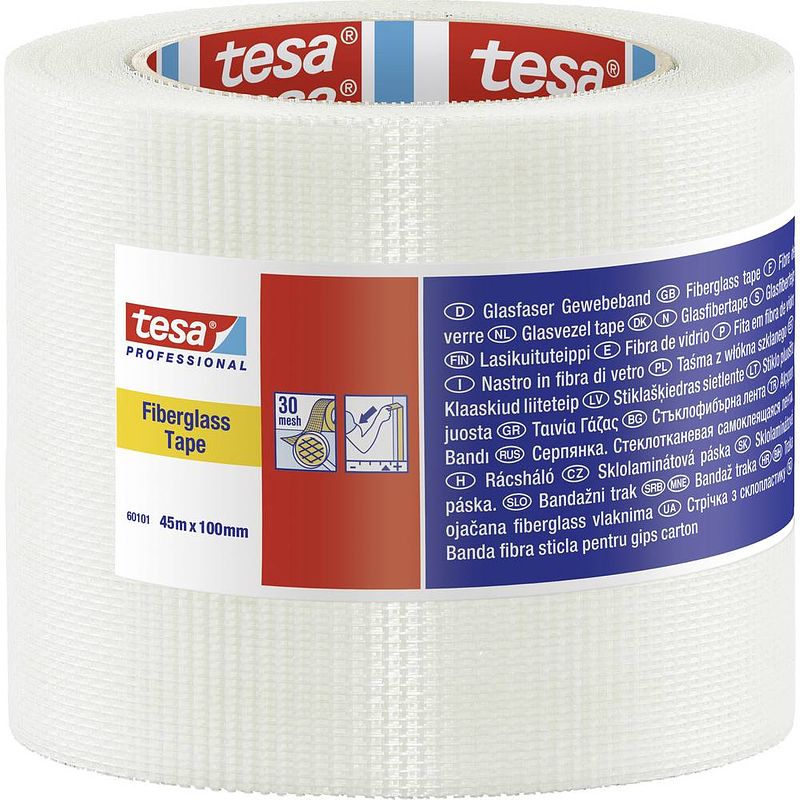 Foto van Tesa tesa 60101-00003-00 textieltape tesa professional wit (l x b) 45 m x 10 cm 1 stuk(s)