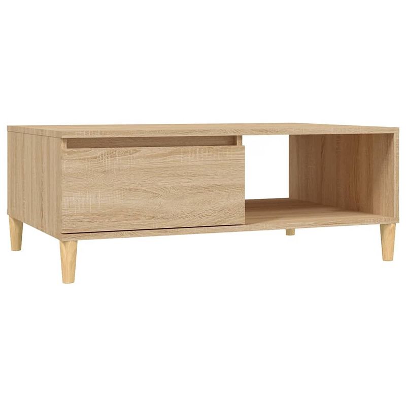 Foto van The living store middentafel spaanplaat - 90 x 60 x 35 cm - sonoma eiken