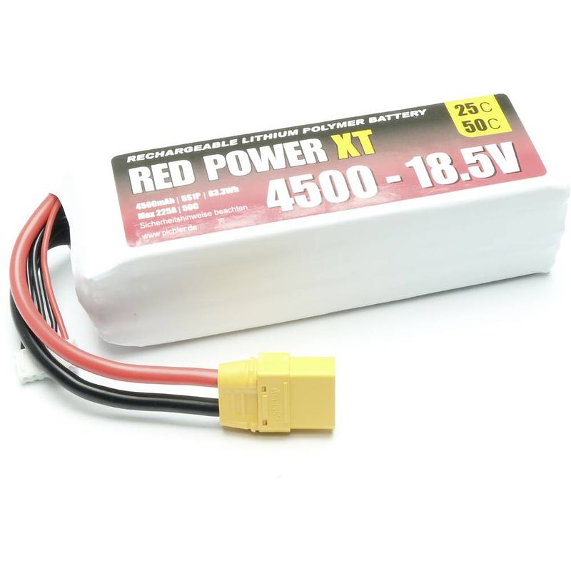 Foto van Red power lipo accupack 18.5 v 4500 mah 25 c softcase xt90