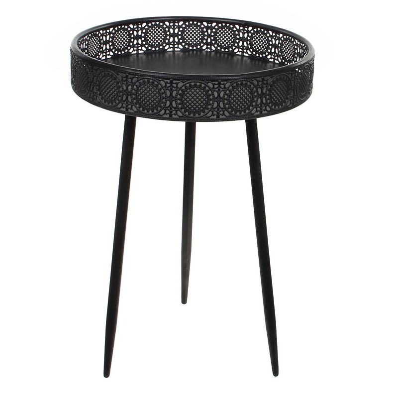 Foto van Mica decorations - tafel rond zwart - h58xd40cm