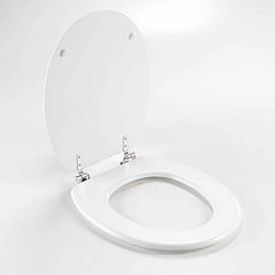 Foto van Wicotex-toiletbril-wc bril mdf mat wit inclusief metallic scharnieren.