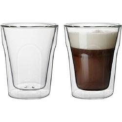 Foto van Florina malachit dubbelwandige koffieglazen of theeglazen 240 ml- set van 2 - gehard glas