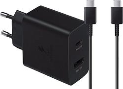 Foto van Samsung super fast charging oplader 35w + usb c kabel 1m kunststof zwart
