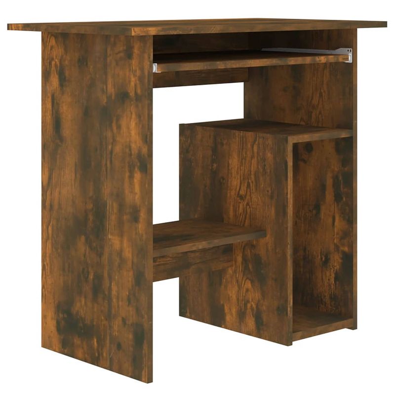 Foto van The living store bureau - gerookt eiken - 80x45x74 cm - strak en modern