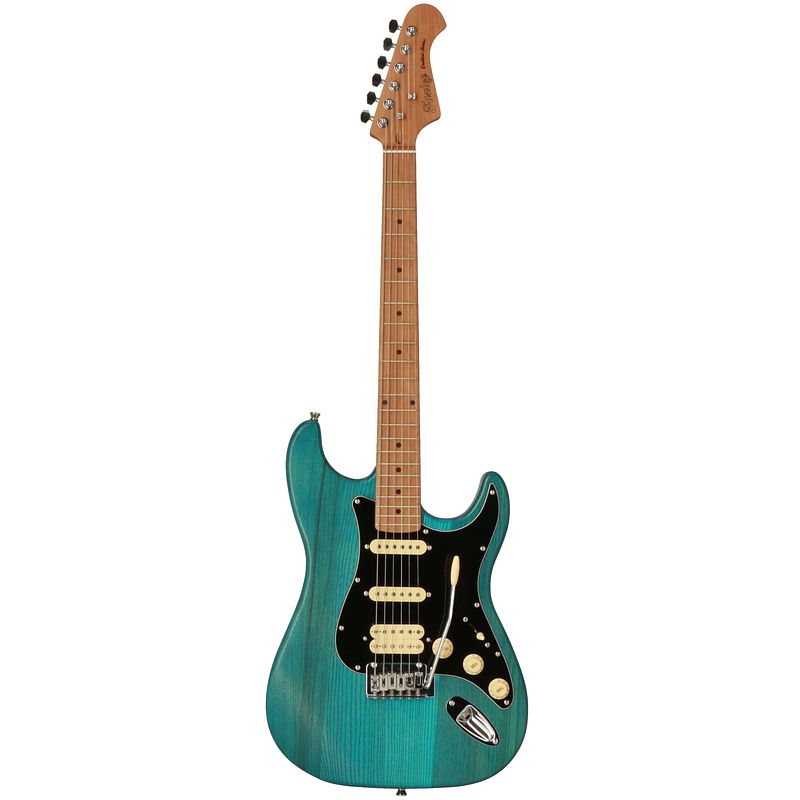 Foto van Fazley outlaw series sheriff plus hss blue elektrische gitaar met gigbag