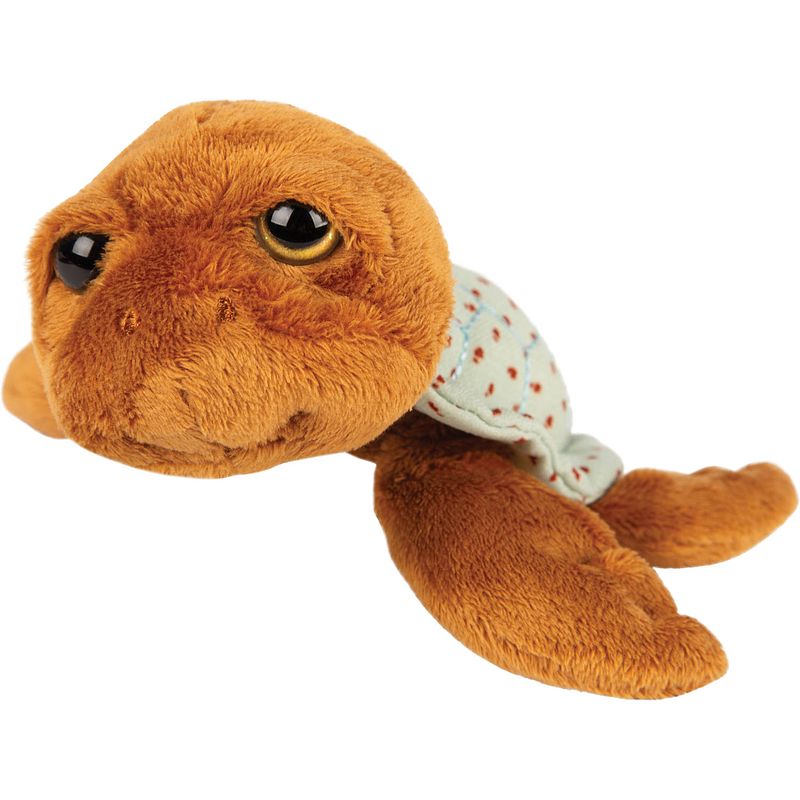 Foto van Suki gifts pluche zeeschildpad jules knuffeldier - cute eyes - donkerbruin - 14 cm - knuffel zeedieren