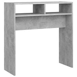 Foto van The living store consoletafel betongrijs - 78x30x80 cm - hoogwaardig spaanplaat