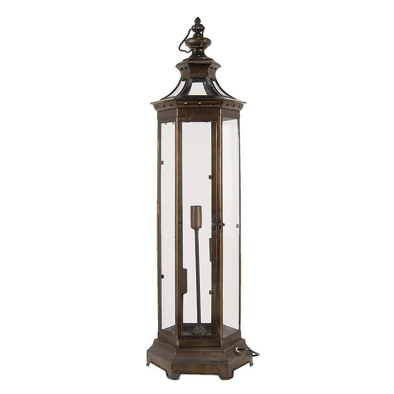 Foto van Clayre & eef vloerlamp 29*25*79 cm bruin ijzer staande lamp staanlamp decoratie lamp bruin staande lamp staanlamp