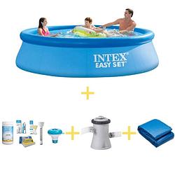 Foto van Intex zwembad - easy set - 305 x 76 cm - inclusief ways onderhoudspakket, filterpomp & grondzeil
