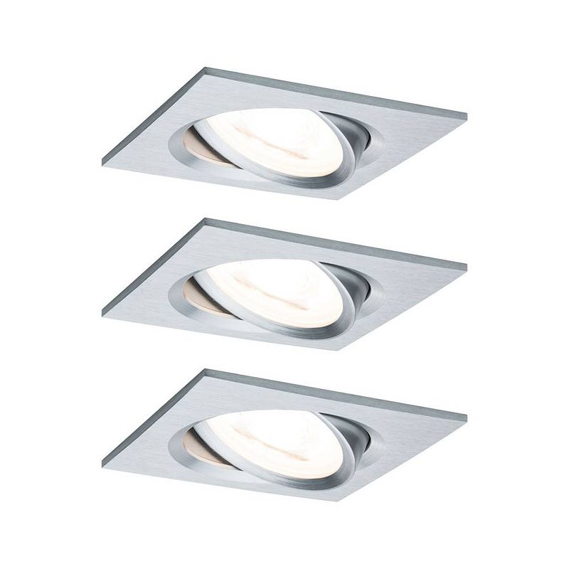 Foto van Paulmann 93474 nova inbouwlamp led gu10 19.5 w aluminium (gedraaid)