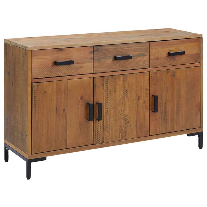 Foto van Vidaxl dressoir 110x35x70 cm massief grenenhout bruin