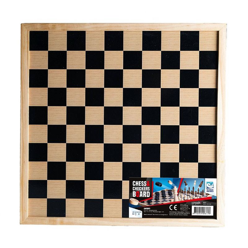 Foto van Houten schaakbord/dambord 40 x 40 cm - denkspellen