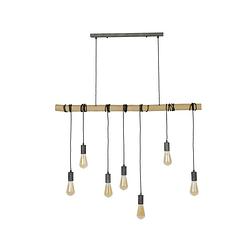 Foto van Dimehouse hanglamp industrieel bamboo wikkel - 7-lichts