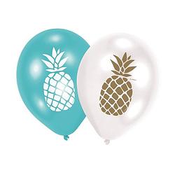 Foto van 6x ananas print ballonnen 27 cm - ballonnen