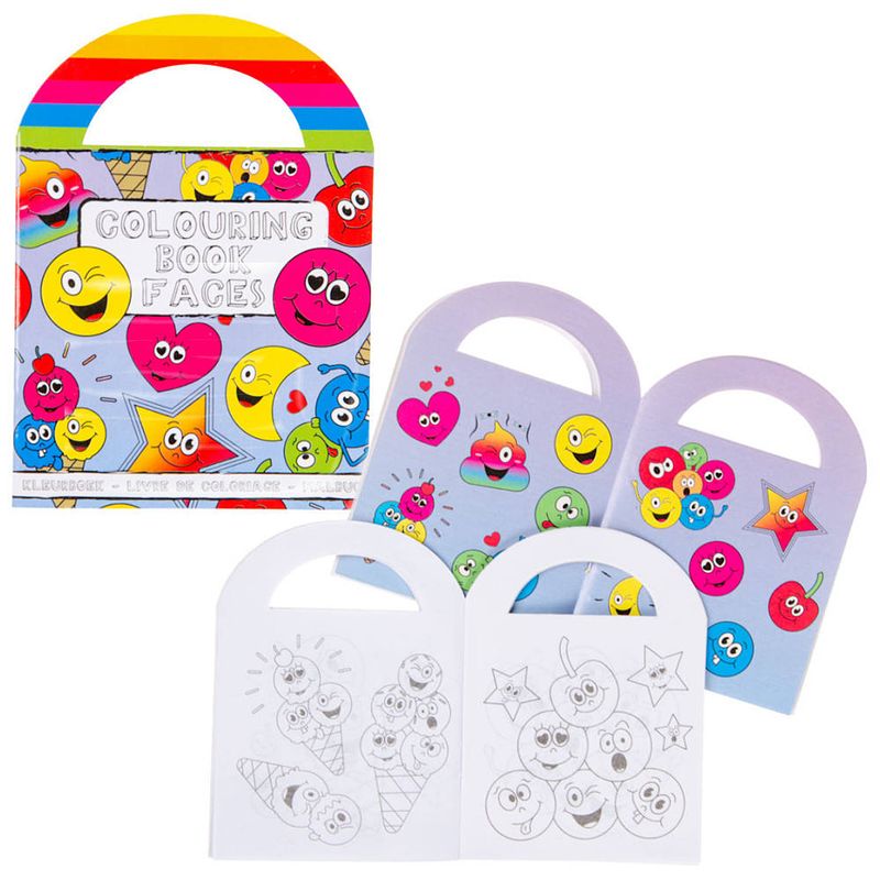 Foto van Decopatent® uitdeelcadeaus 48 stuks vrolijke smiley kleurboekjes met